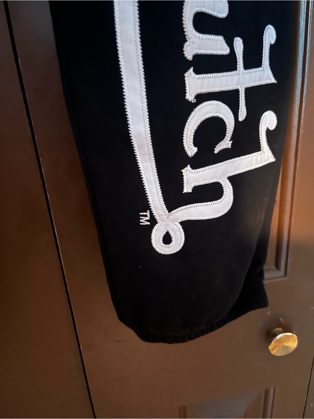 Von Dutch Black Sweatpants with Bold White Logo - Picture 2 of 3